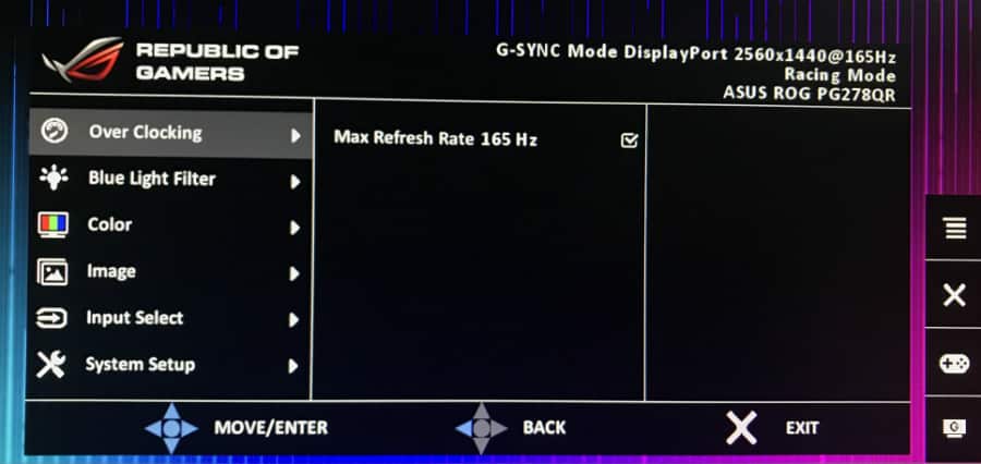 Asus PG278QR settings